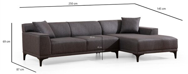 Zondo.hr Kutna garnitura Petrafonzo (D) (antracit + crna). Akcija -31%. 1106947