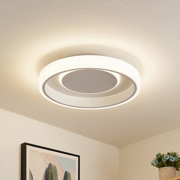 Lindby LED stropna svjetiljka Wikani, bijela, RGB, CCT, prigušiva, prigušiva, Bijela, Dnevni boravak/blagovaonica, Metal