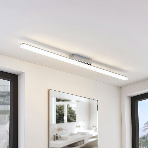 Lindby LED kupaonska stropna svjetiljka Levke, 116 cm, prigušiva, IP44, prigušiva, Bijela, kupaonica, Plastika