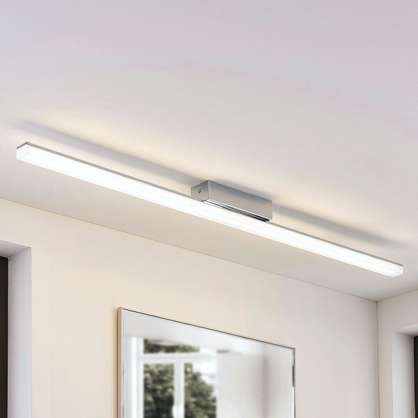 Lindby LED kupaonska stropna svjetiljka Levke, 116 cm, prigušiva, IP44, prigušiva, Bijela, kupaonica, Plastika
