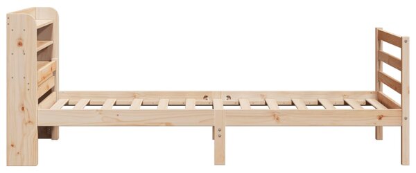 Okvir kreveta s uzglavljem 100 x 200 cm od masivne borovine - Smeđa / 100 x 200 cm
