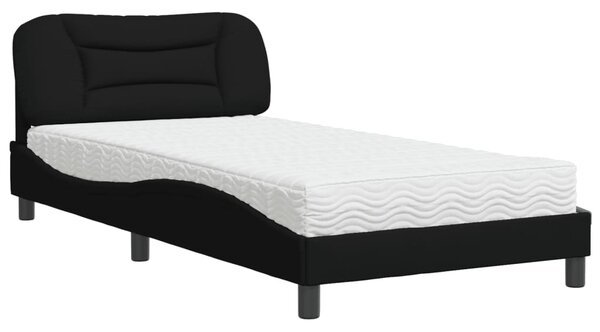 Krevet s madracem Hvar crni 100 x 200 cm od tkanine - Crna / 100 x 200 cm