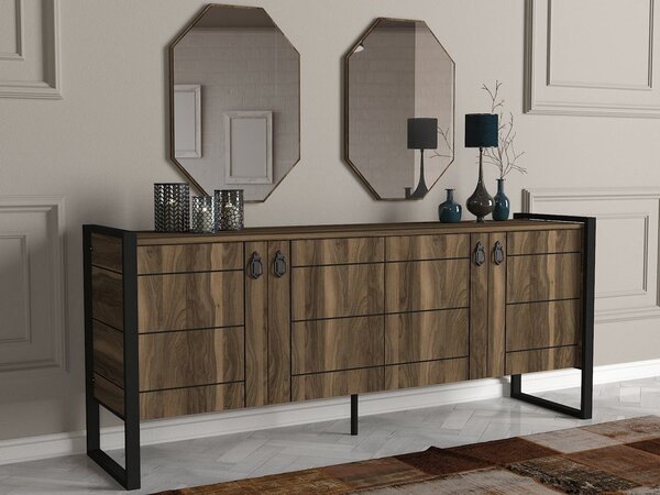 Woody Fashion Komoda, Orah, Lost Aynalı Console - Walnut