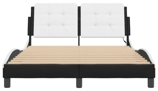 Okvir kreveta s LED-om bez madraca Zadar crno-bijeli 120 x 200 cm - Crna / 120 x 200 cm