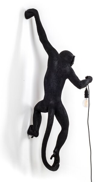 SELETTI Monkey Lamp ukrasna zidna lampa lijeva crna, Crno, Plastika