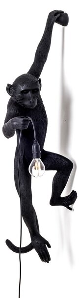 SELETTI Monkey Lamp ukrasna zidna lampa lijeva crna, Crno, Plastika