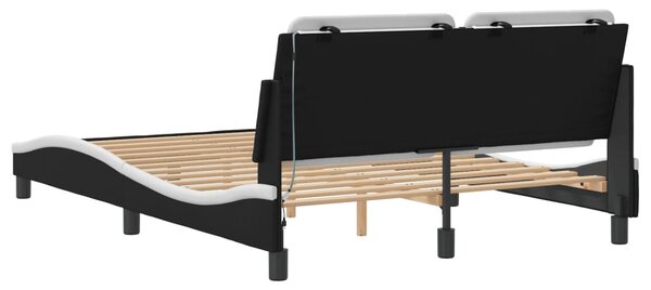 Okvir kreveta s LED-om bez madraca Zadar crno-bijeli 120 x 200 cm - Crna / 120 x 200 cm