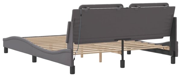 Okvir kreveta s LED-om bez madraca Zadar sivi 160 x 200 cm - Siva / 160 x 200 cm