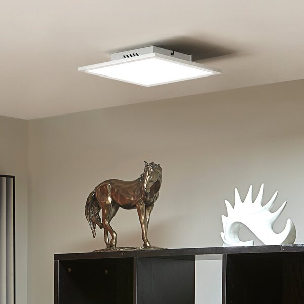 Lindby LED panel Lamin, bijeli, 30 cm, CCT, prigušiv, daljinski, prigušiva, Bijela, Dnevni boravak/blagovaonica, Metal