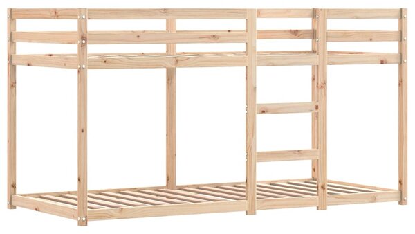 Krevet na kat sa zavjesama plavi 80x200 cm od masivne borovine - Plava / 80 x 200 cm