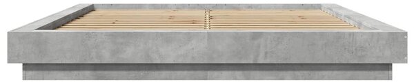 Okvir kreveta siva boja betona 160x200 cm od konstruiranog drva - Siva / 160 x 200 cm