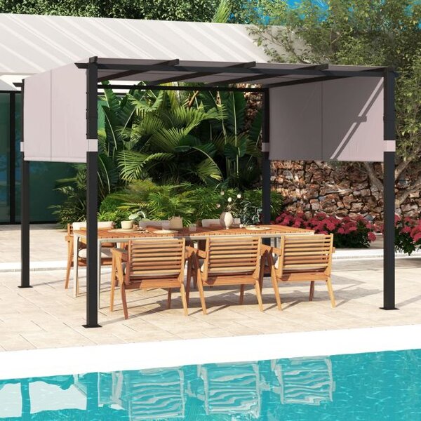 Pergola za terasu 3x3m, terasna pergola, siva