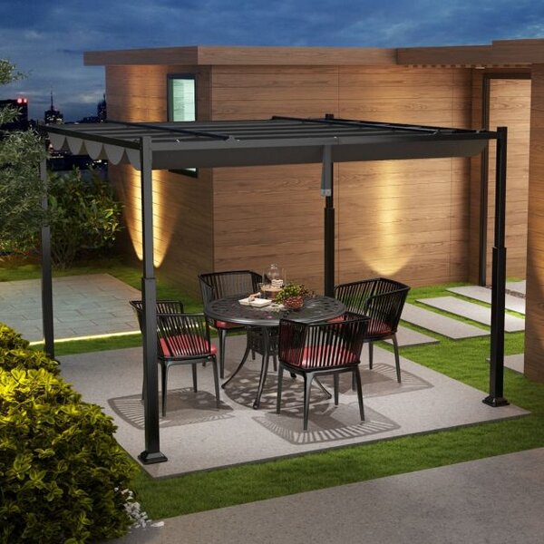 Terasa pergola, 3x3m, siva