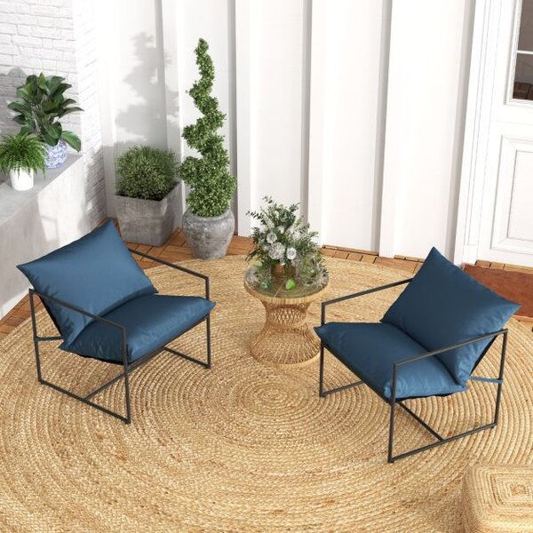 Komplet 2 ergonomske stolice za slobodno vrijeme u rustikalnom stilu, marokanski stil