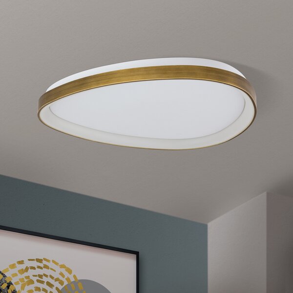 ORION Charlie LED stropna svjetiljka, Ø 65 cm, opalno bijela, boja antiknog, Bronca / stari mesing, Dnevni boravak/blagovaonica, Plastika