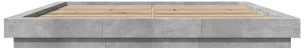 Okvir kreveta siva boja betona 180x200 cm od konstruiranog drva - Siva / 180 x 200 cm
