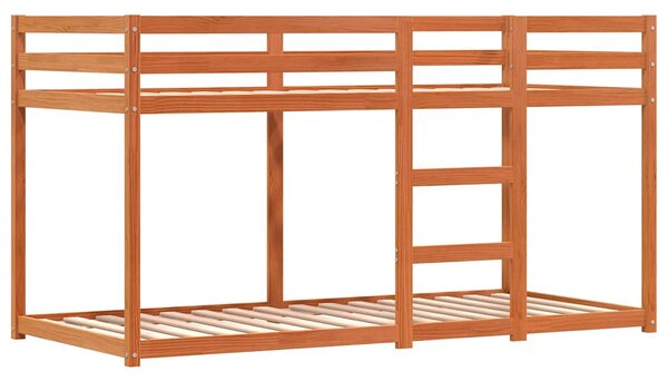Krevet na kat sa zavjesama plavi 90 x 200 cm od borovine - Plava / 90 x 200 cm