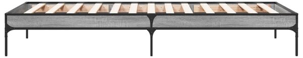 Okvir kreveta boja hrasta 90 x 190 cm konstruirano drvo i metal - Siva / 90 x 190 cm