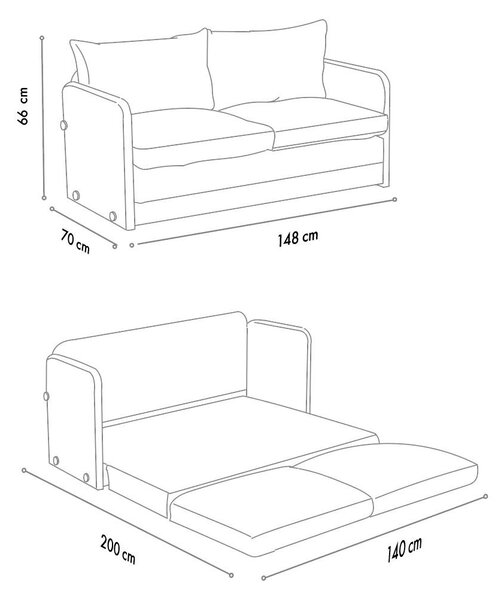 Sofa na razvlačenje Sagoretti XL (bež)