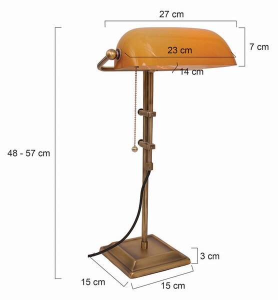 Stolna lampa Ancilla podesiva brončano/žuta