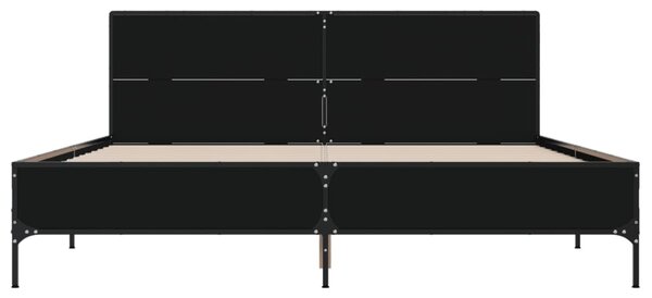 Okvir kreveta crni 140 x 200 cm od konstruiranog drva i metala - Crna / 140 x 200 cm