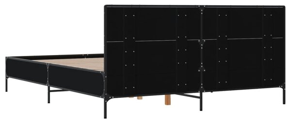 Okvir kreveta crni 140 x 200 cm od konstruiranog drva i metala - Crna / 140 x 200 cm
