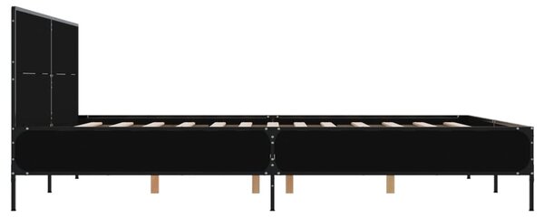 Okvir kreveta crni 140 x 200 cm od konstruiranog drva i metala - Crna / 140 x 200 cm