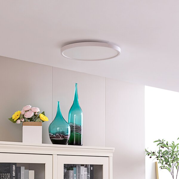 Lindby Smart LED stropna svjetiljka Denora, bijela, RGB, CCT, Tuya, prigušiva, Bijela, Dnevni boravak/blagovaonica, Plastika