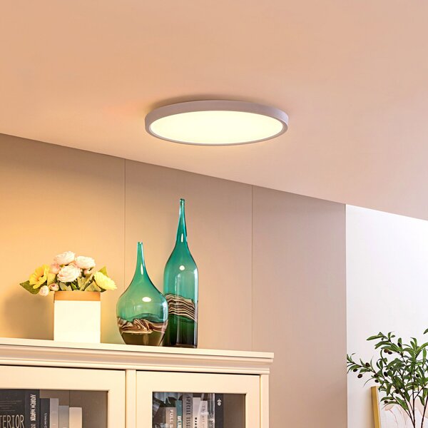 Lindby Smart LED stropna svjetiljka Denora, bijela, RGB, CCT, Tuya, prigušiva, Bijela, Dnevni boravak/blagovaonica, Plastika