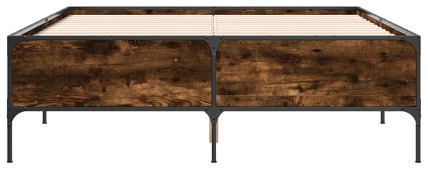 Okvir kreveta boja hrasta 140x190 cm konstruirano drvo i metal - Smeđa / 140 x 190 cm