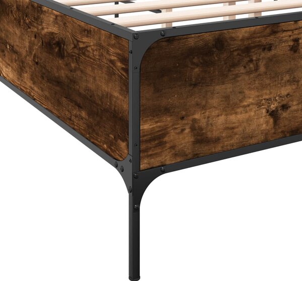 Okvir kreveta boja hrasta 140x190 cm konstruirano drvo i metal - Smeđa / 140 x 190 cm