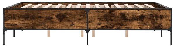 Okvir kreveta boja hrasta 140x190 cm konstruirano drvo i metal - Smeđa / 140 x 190 cm