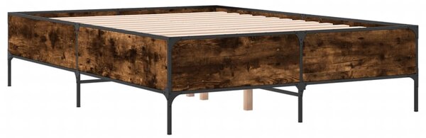 Okvir kreveta boja hrasta 140x190 cm konstruirano drvo i metal - Smeđa / 140 x 190 cm