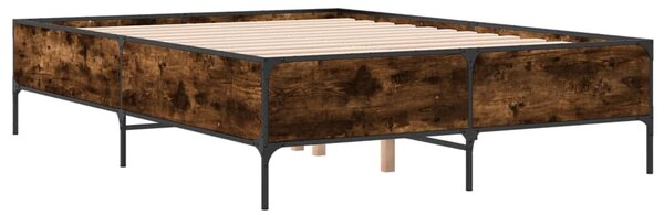 Okvir kreveta boja hrasta 140x190 cm konstruirano drvo i metal - Smeđa / 140 x 190 cm