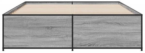 Okvir kreveta boja hrasta 140x200cm konstruirano drvo i metal - Siva / 140 x 200 cm