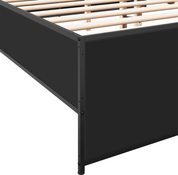Okvir kreveta crni 120 x 200 cm od konstruiranog drvo i metal - Crna / 120 x 200 cm