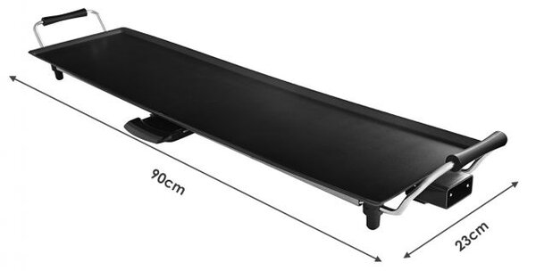 Električni unutarnji roštilj BBQ, podesiva temperatura, dimenzije 90 x 23 cm, 1800w