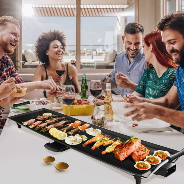 Električni unutarnji roštilj BBQ, podesiva temperatura, dimenzije 90 x 23 cm, 1800w