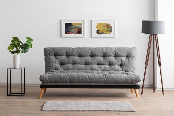 Zondo.hr Sofa na razvlačenje Sakotta (svijetlosiva + drvo). Akcija -31%. 1107027