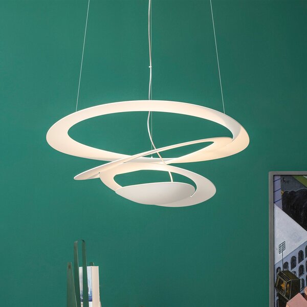 Artemide Viseća lampa Pirce, 67x69 cm, bijela, prigušiva, Bijela, Dnevni boravak/blagovaonica, Metal
