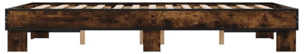 Okvir kreveta boja hrasta 140x200 cm konstruirano drvo i metal - Smeđa / 140 x 200 cm