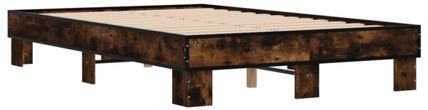 Okvir kreveta boja hrasta 140x200 cm konstruirano drvo i metal - Smeđa / 140 x 200 cm