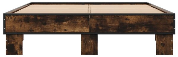 Okvir kreveta boja hrasta 140x200 cm konstruirano drvo i metal - Smeđa / 140 x 200 cm