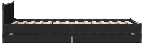 Okvir kreveta s ladicama crni 75 x 190 cm konstruirano drvo - Crna / 75 x 190 cm