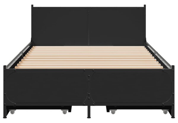 Okvir kreveta s ladicama crni 75 x 190 cm konstruirano drvo - Crna / 75 x 190 cm