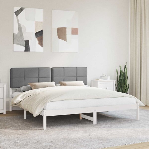 Krevetni okvir s tapiciranim uzglavljem Sivo-smeđa 200 x 200 cm - Smeđesiva / 200 x 200 cm