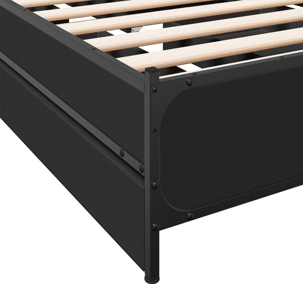 Okvir kreveta s ladicama crni 75 x 190 cm konstruirano drvo - Crna / 75 x 190 cm