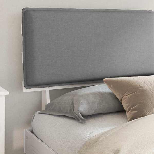Krevetni okvir s tapiciranim uzglavljem Svijetlo siva - Smeđa / 75 x 190 cm