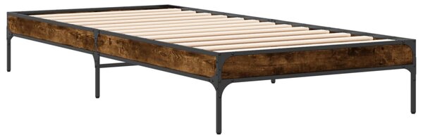 Okvir krevet boja hrasta 90 x 190 cm konstruirano drvo i metal - Smeđa / 90 x 190 cm