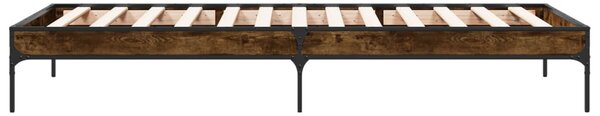 Okvir krevet boja hrasta 90 x 190 cm konstruirano drvo i metal - Smeđa / 90 x 190 cm